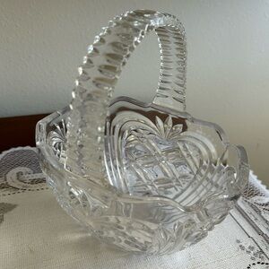 Fostoria Lead Crystal Basket W/ Handle